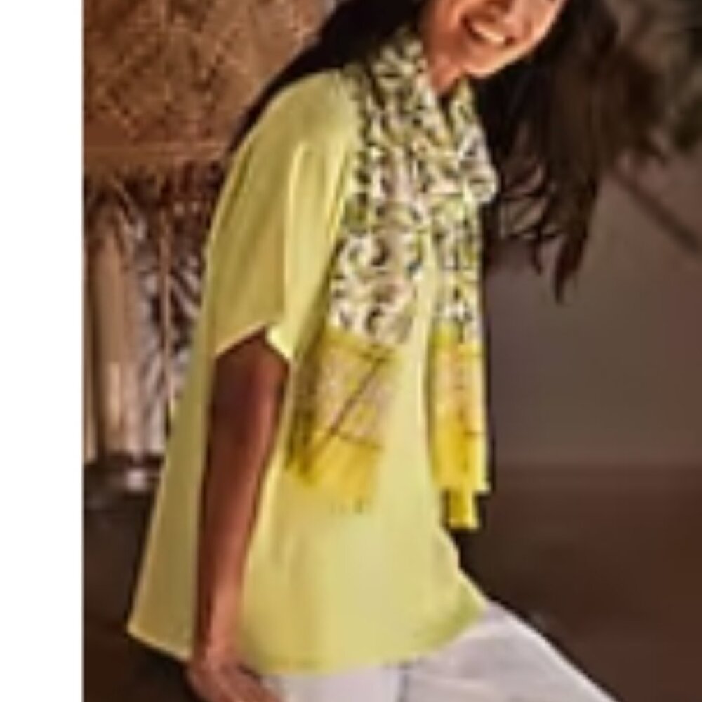 J Jill Pure Jill Dolman-sleeve French Terry Top in Light Lemon Tint - Picture 4 of 6